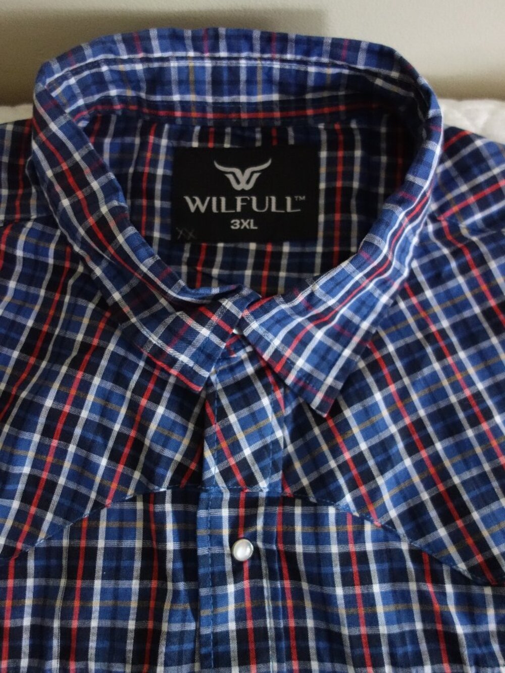 New WILFULL WEAR Plaid Western Pearl Snap Long Sleeve Shirt – Mens 3XL